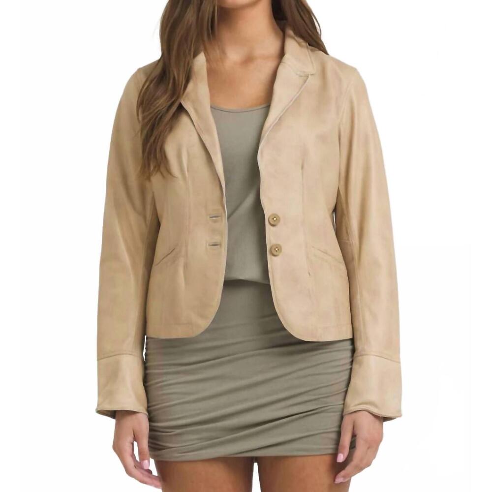 NEW JAKETT amelia patina leather jacket in sand